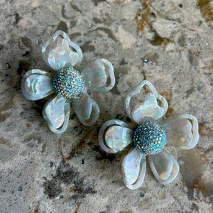 Lele Sadoughi Crystal Azalea Statement Earrings